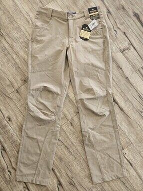 NWT Burlebo Challenger Pant Size Large 30/32 Khaki Tan DWR Water Resistant